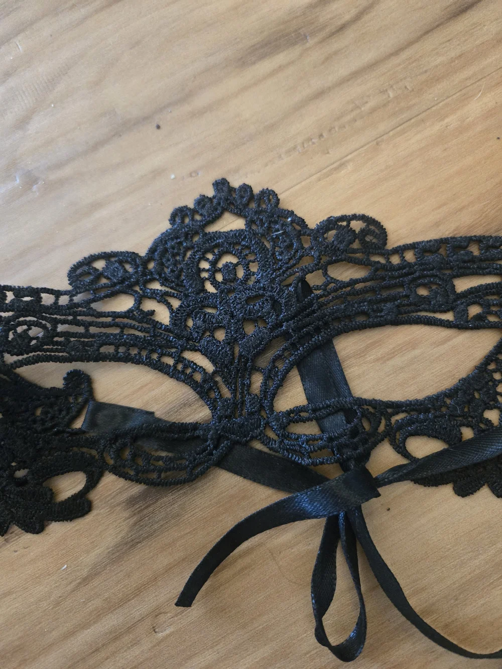 4/$15 Black Lace Masquerade Eye Mask with Satin Ribbon Tie  Costume Accessory